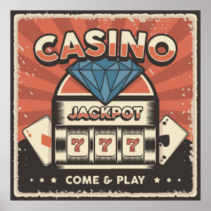 coola retro Casino älskare Poster