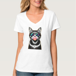 Coola Retro Cat - Bubblegum-popkonsdesign T Shirt
