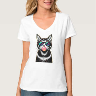 Coola Retro Cat - Bubblegum-popkonsdesign T Shirt