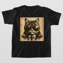 Coola Retro Cat i Aviator Sunglass, Sepia Kids T Shirt