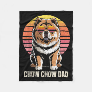 Coola Retro Chow Chow Pappa Roligt Vintage Hundäga Fleecefilt
