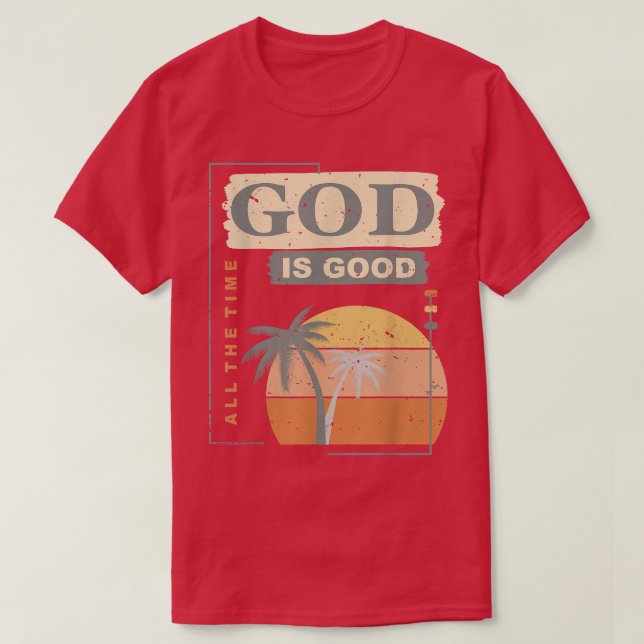 Coola Retro Christian som säger till Gud är Bra he T Shirt (Design framsida)