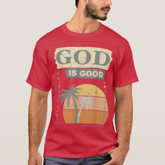Coola Retro Christian som säger till Gud är Bra he T Shirt