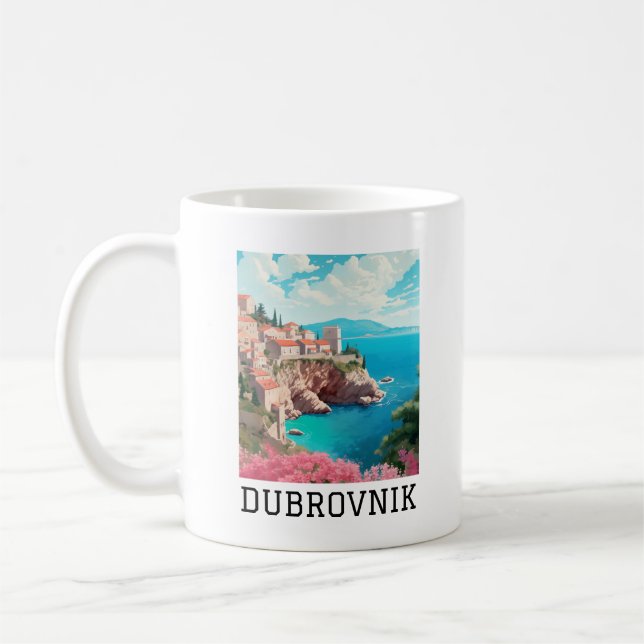 Coola Retro Classic Dubrovnik Kroatien Kaffemugg (Vänster)