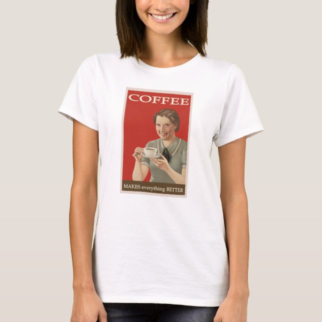 Coola Retro Coffee Älskare Design T Shirt (Framsida)