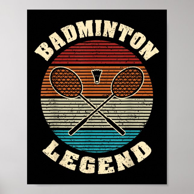 Coola Retro Crossing Rackets Badminton Legend Badm Poster (Framsidan)