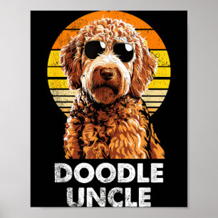Coola Retro Doodle Farbror Roliga Vintage Hundägar Poster