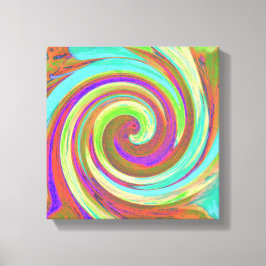 Coola Retro Färg Vätskerappning för hösthösten Canvastryck