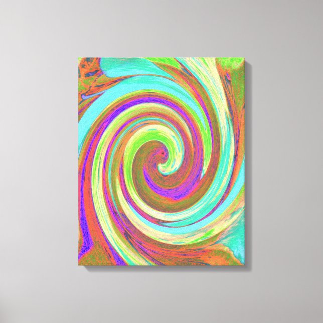 Coola Retro Färg Vätskerappning för hösthösten Canvastryck (Framsida)