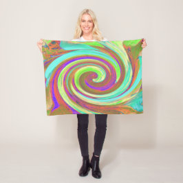 Coola Retro Färg Vätskerappning för hösthösten Fleecefilt