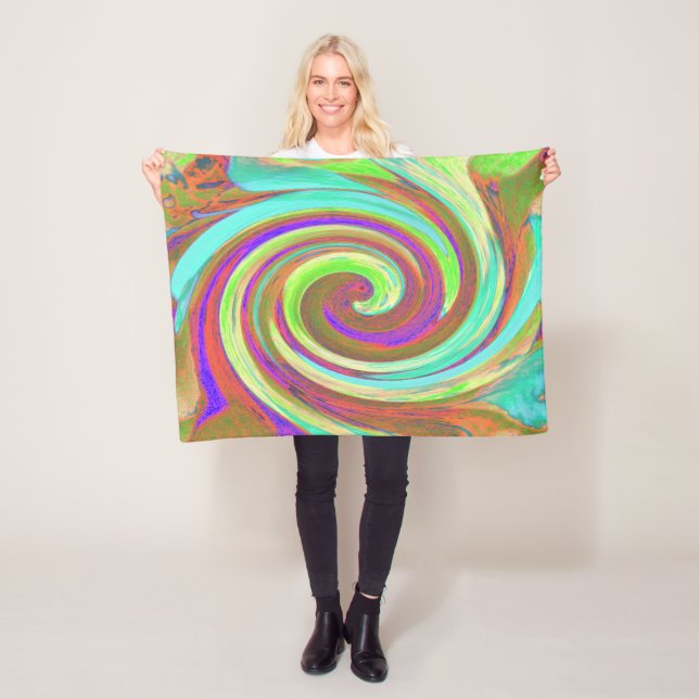 Coola Retro Färg Vätskerappning för hösthösten Fleecefilt (På plats)