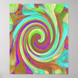 Coola Retro Färg Vätskerappning för hösthösten Poster