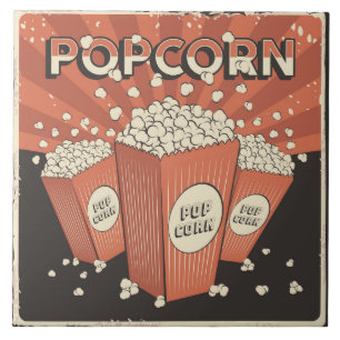 Coola retro-filmpopcorn kakelplatta