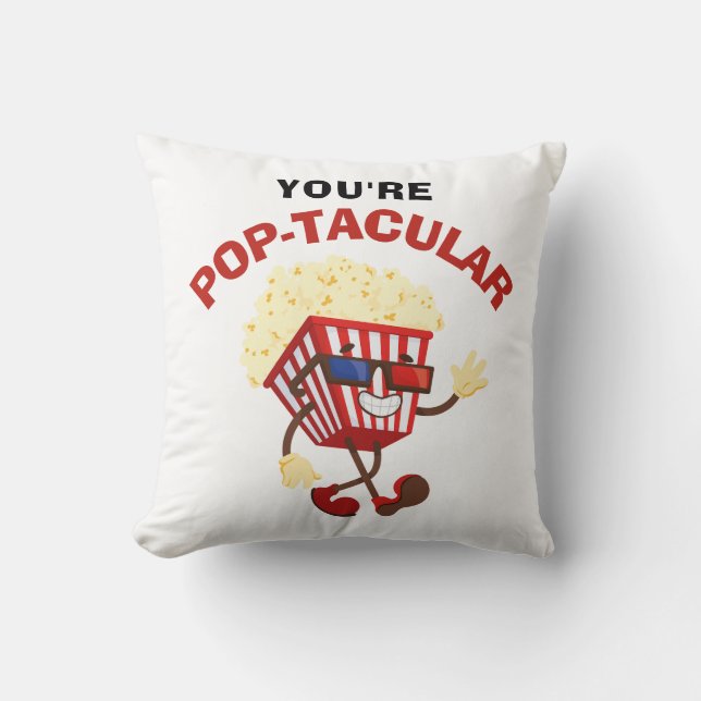 Coola Retro Funny Popcorn humor filmpresent Kudde (Framsida)