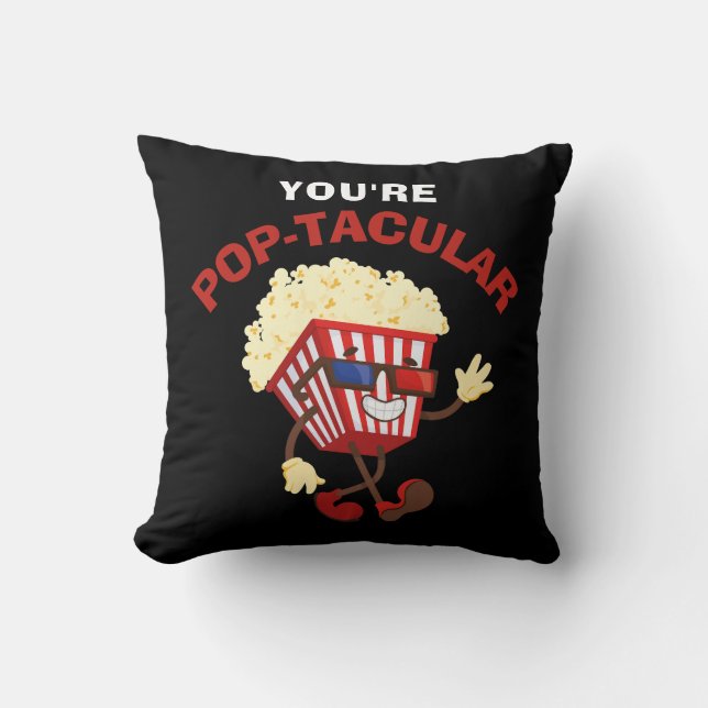 Coola Retro Funny Popcorn humor filmpresent Kudde (Framsida)