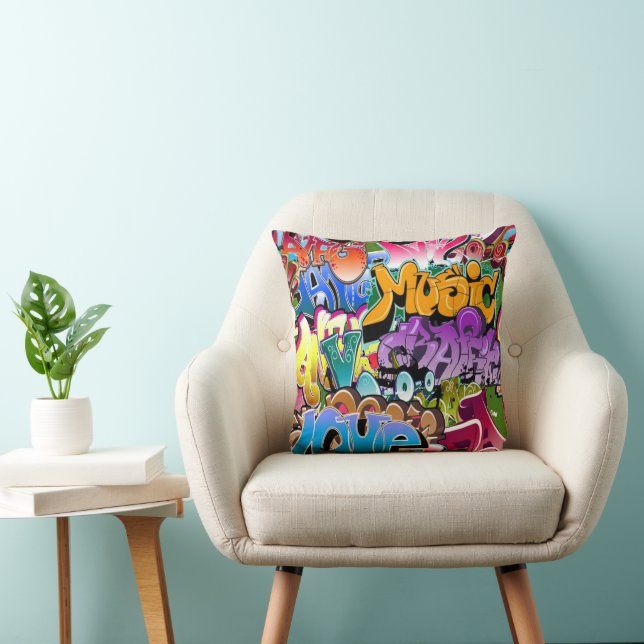 Coola retro graffiti art home decor kudde (Stol)