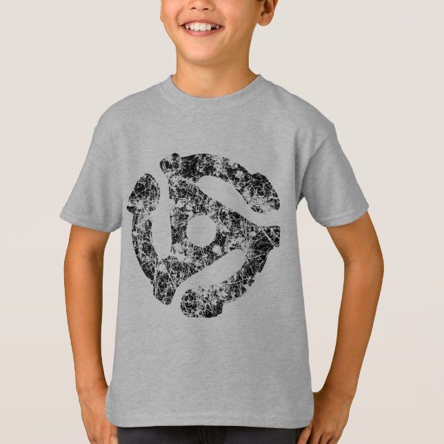 COOLA Retro Grunge 45-mellanrumsfack DJ T-shirt (Framsida)