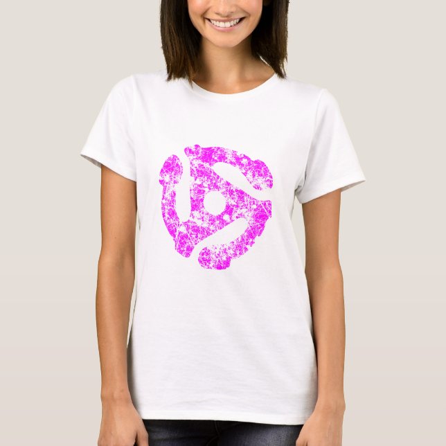 COOLA Retro Grunge 45-mellanrumsfack DJ T-shirt (Framsida)