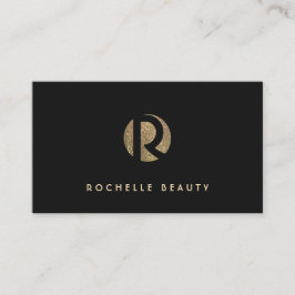 Coola Retro Guld och Black Sequin Monogram Visitkort