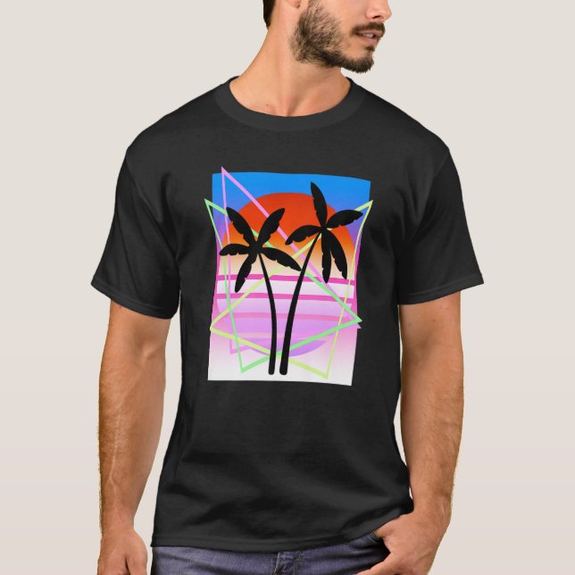 Coola Retro Handflatan Vapor Wave-konstruktioner f T Shirt (Framsida)