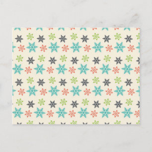 Coola Retro-Helgdag Pastel Snöflingor Helg Vykort