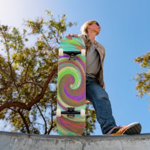 Coola Retro Höstfärger Flytande Konst Svirvel Måln Mini Skateboard Bräda 18,5 Cm
