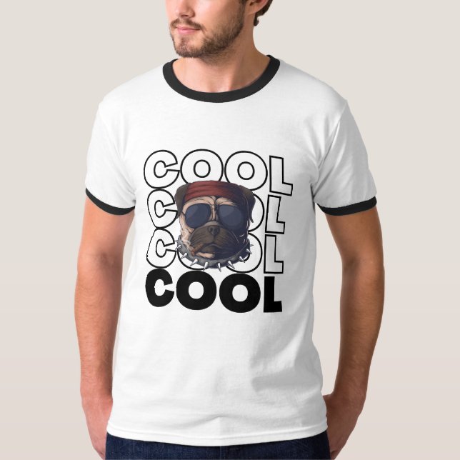 Coola Retro Hund Ringer T-Shirt 🐶 | Frigörande Av (Framsida)