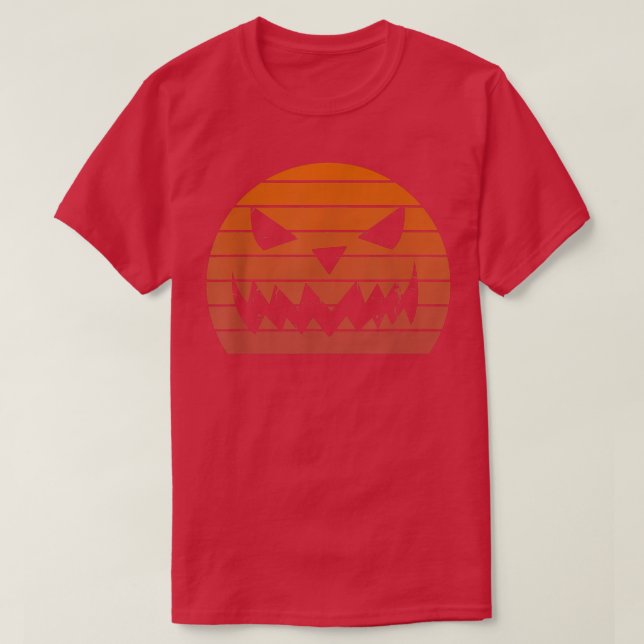 Coola Retro jack o lantern skrämmande pumpa ansikt T Shirt (Design framsida)