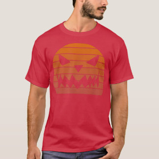 Coola Retro jack o lantern skrämmande pumpa ansikt T Shirt