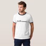 Coola Retro Kellermans Anpassningsbar Färg & Text T Shirt<br><div class="desc">Visa filmbuff-reflexen stil med den här vintagen. Den här svarta ringskjortan i anpassadet har den klassiska fiktiva skjortan för Kellermans resort-personal i kursivt svart tryck. Slå bara knappen Anpassa för att redigera texten och göra den till din! Slått knappen Anpassa om du vill redigera teckensnittet, teckensnittet färg eller storlekt. Den...</div>