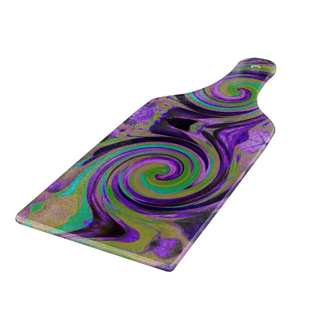 Coola Retro Lila och Chartreuse Liquid Art Swirl (Hörn)