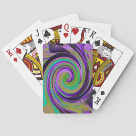 Coola Retro Lila och Chartreuse Liquid Art Swirl Casinokort