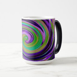 Coola Retro Lila och Chartreuse Liquid Art Swirl Magisk Mugg