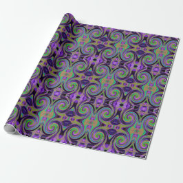 Coola Retro Lila och Chartreuse Liquid Art Swirl Presentpapper