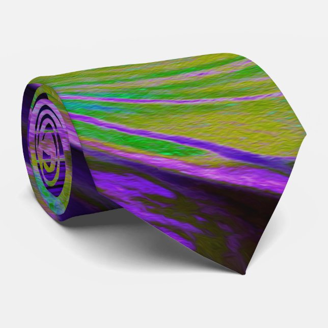 Coola Retro Lila och Chartreuse Liquid Art Swirl Slips (Rullad)