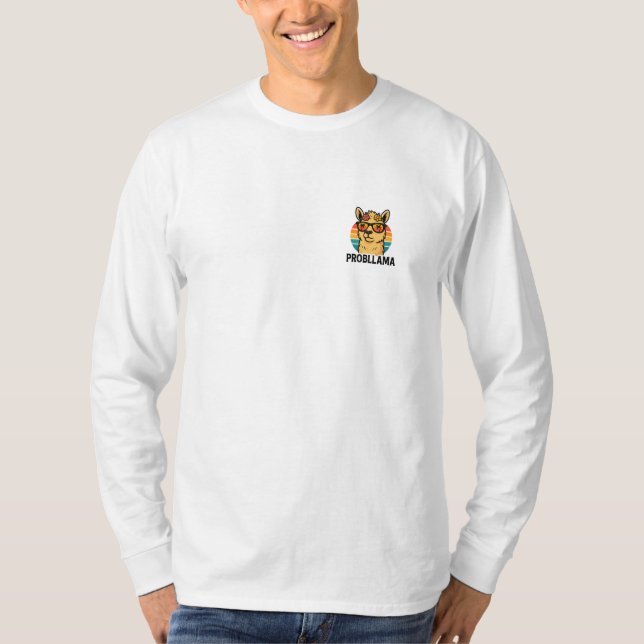 Coola Retro Llama med solglasögon - PROBLLAMA FUNn T Shirt (Framsida)