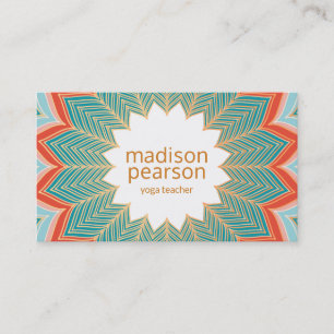 Coola Retro Lotus Mandala Flower Yoga Teacher Visitkort