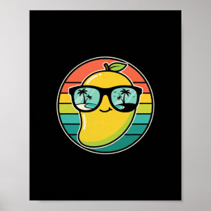 Coola Retro Mango Frukt Kostym Solglasögon Tropisk Poster