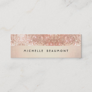 Coola Retro Mode och Beauty Faux Copper Sequin Mini Visitkort