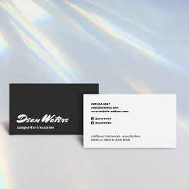 Coola Retro Modern Musician Songwriter Business Ca Visitkort