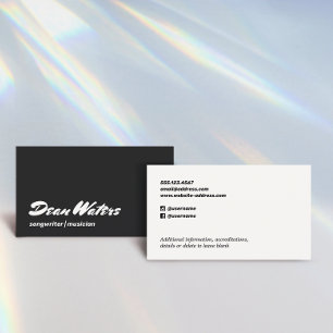 Coola Retro Modern Musician Songwriter Business Ca Visitkort