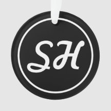 Coola Retro-Modern Stil Monogram | Svartvitt