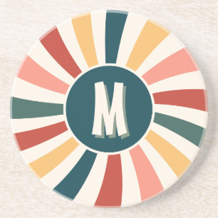 Coola Retro Mönster Monogram Underlägg