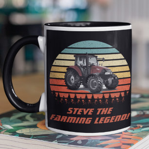 Coola Retro Personlig Farming Legend Tractor Mugg