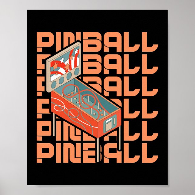 Coola Retro Pinball Maskin Poster (Framsidan)