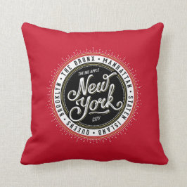 Coola Retro Red, Black and White New York City Log Kudde