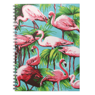 Coola Retro Rosa Flamingos bärbar dator Anteckningsbok Med Spiral