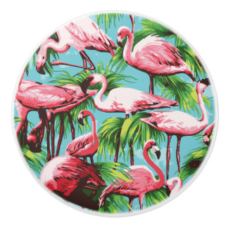 Coola Retro Rosa Flamingos Knopp