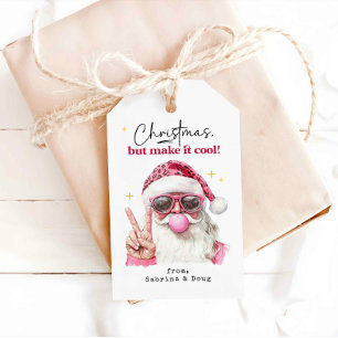 Coola Retro Santa Trendig jul Presentetikett