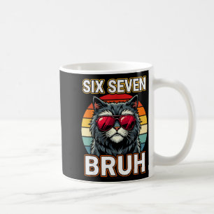 Coola Retro Sex Sju Bruh Katt Solglasögon Meme 67 Kaffemugg